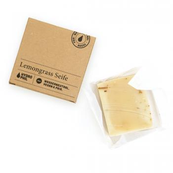 Lemongras-Seife neben Verpackung